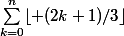\sum_{k=0}^n\lfloor (2k+1)/3\rfloor