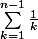 \sum_{k=1}^{n-1}\frac1{k}