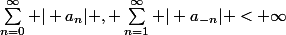 \sum_{n=0}^\infty \vert a_n\vert , \sum_{n=1}^\infty \vert a_{-n}\vert < \infty