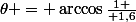 \theta = \arccos{1 \over 1,6}