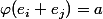 \varphi(e_i+e_j)=a