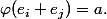 \varphi(e_i+e_j)=a.