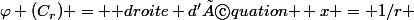\varphi (C_r) = \text {droite d'équation } x = 1/r 