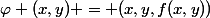 \varphi (x,y) = (x,y,f(x,y))