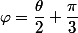 \varphi=\dfrac{\theta}{2}+\dfrac{\pi}{3}