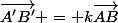 \vec{A'B'} = k\vec{AB}