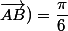 (\vec{AG};\vec{AB})=\dfrac{\pi}{6}