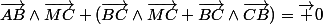 \vec{AB}\wedge\vec{MC}+(\vec{BC}\wedge\vec{MC}+\vec{BC}\wedge\vec{CB})=\vec 0