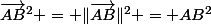 \vec{AB}^2 = \|\vec{AB}\|^2 = AB^2