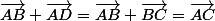 \vec{AB}+\vec{AD}=\vec{AB}}+\vec{BC}=\vec{AC}