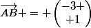 \vec{AB} = \begin{pmatrix}-3 \\ 1\end{pmatrix}