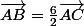 \vec{AB}=\frac{6}{2}\vec{AC}