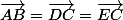 \vec{AB}=\vec{DC}=\vec{EC}