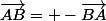 \vec{AB}= -\vec{BA}