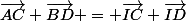 \vec{AC}+\vec{BD} = \vec{IC}+\vec{ID}