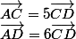\vec{AC}=5\vec{CD}\quad&nbsp;&nbsp;\vec{AD}=6\vec{CD}