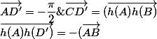 (\vec{CD};\vec{CD'}=(\vec{h(A)h(B)};\vec{h(A)h(D')}=-(\vec{AB};\vec{AD'}=-\dfrac{\pi}{2}\;\;[2\pi]