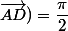 (\vec{AB};\vec{AD})=\dfrac{\pi}{2}