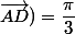 (\vec{AB};\vec{AD})=\dfrac{\pi}{3}