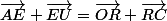 \vec{AE}+\vec{EU}=\vec{OR}+\vec{RC}