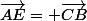 \vec{AE}= \vec{CB}