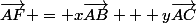 \vec{AF} = x\vec{AB} + y\vec{AC}