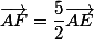 \vec{AF}=\dfrac{5}{2}\vec{AE}