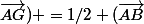 ({\red \vec{AB};\vec{AG}}) =1/2 (\vec{AB};\vec{AC}}) 
