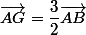 \vec{AG}=\dfrac{3}{2}\vec{AB}