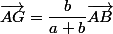 \vec{AG}=\dfrac{b}{a+b}\vec{AB}