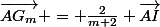 \vec{AG_m} = \frac{2}{m+2} \vec{AI}