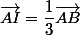 \vec{AI}=\dfrac{1}{3}\vec{AB}