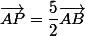 \vec{AP}=\dfrac{5}{2}\vec{AB}