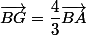\vec{BG}=\dfrac{4}{3}\vec{BA}