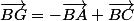 \vec{BG}=-\vec{BA}+\vec{BC}