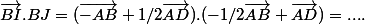 \vec{BI}.{BJ}=(\vec{-AB}+1/2\vec{AD}).(-1/2\vec{AB}+\vec{AD})=....