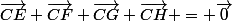 \vec{CE}+\vec{CF}+\vec{CG}+\vec{CH} = \vec{0}