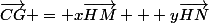 \vec{CG} = x\vec{HM} + y\vec{HN}
