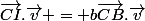 \vec{CI}.\vec{v} = b\vec{CB}.\vec{v}