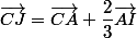 \vec{CJ}=\vec{CA}+\dfrac{2}{3}\vec{AI}