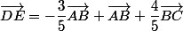 \vec{DE}=-\dfrac{3}{5}\vec{AB}+\vec{AB}+\dfrac{4}{5}\vec{BC}