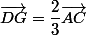 \vec{DG}=\dfrac{2}{3}\vec{AC}