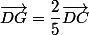\vec{DG}=\dfrac{2}{5}\vec{DC}
