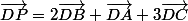 \vec{DP}=2\vec{DB}+\vec{DA}+3\vec{DC}