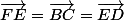 \vec{FE}=\vec{BC}=\vec{ED}