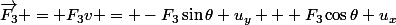 \vec{F_3} = F_3v = -F_3\sin\theta u_y + F_3\cos\theta u_x
