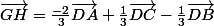 \vec{GH}=\frac{-2}{3}\vec{DA}+\frac{1}{3}\vec{DC}-\frac{1}{3}\vec{DB}