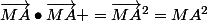 \vec{MA}\bullet\vec{MA} =\vec{MA}^2=MA^2