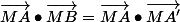 \vec{MA}\bullet\vec{MB}=\vec{MA}\bullet\vec{MA'}