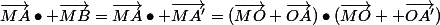 \vec{MA}\bullet \vec{MB}=\vec{MA}\bullet \vec{MA'}=(\vec{MO}+\vec{OA})\bullet(\vec{MO}+ \vec{OA'})
